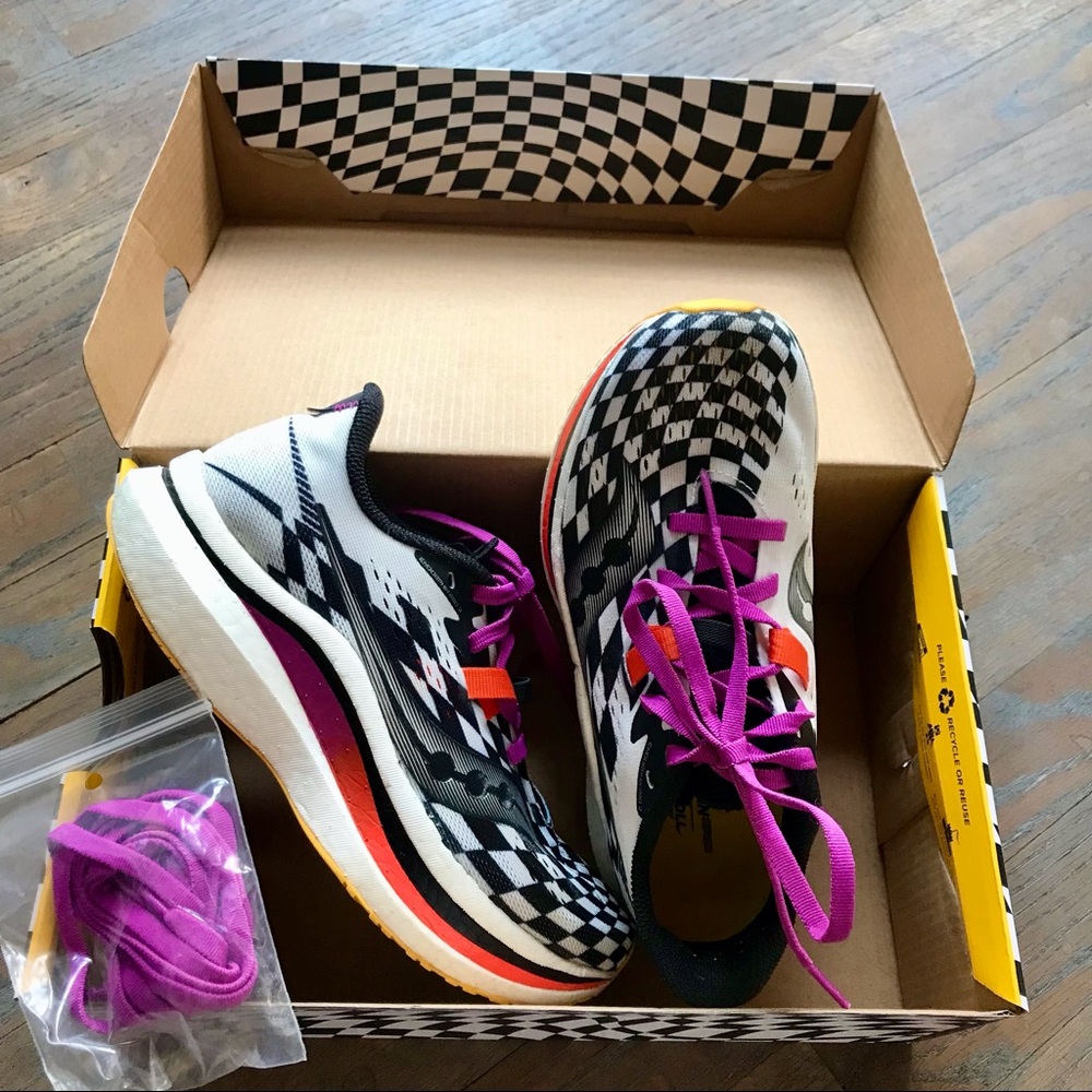 Saucony Endorphin Pro 2 Reverie Checker Women’s 5.5 Carbon-Plated Running Shoes